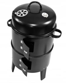 Progarden Gril zahradní s udírnou 40 x 78 cm černá