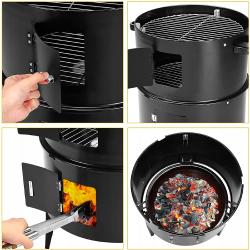 Progarden Gril zahradní s udírnou 40 x 78 cm černá