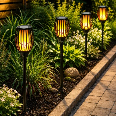Progarden Lampa solární zahradní pochodeň s efektem plamene 3v1 78 cm