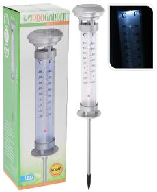 Progarden Lampa solární zahradní s teploměrem 58 cm Progarden Lampa solární zahradní s teploměrem 58 cm
