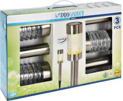 Progarden Lampa solární zahradní sada 3 ks stříbrná