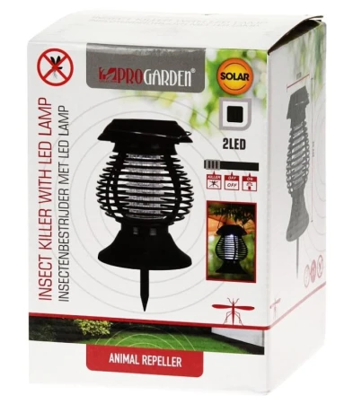 Progarden Lapač hmyzu UV solární lampa 2v1 26 cm