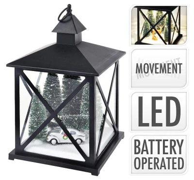 Progarden Lucerna s LED osvětlením a pohybující se vánoční dekorací 38 cm AUTO