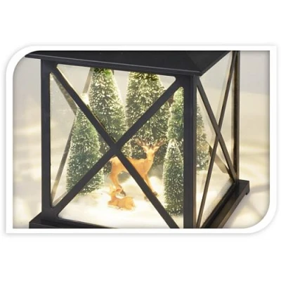Progarden Lucerna s LED osvětlením a pohybující se vánoční dekorací 38 cm SOB