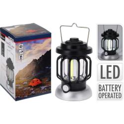 Progarden Lucerna s LED žárovkou kempingová 10 x 16 cm kovová černá Progarden Lucerna s LED žárovkou kempingová 10 x 16 cm kovová černá