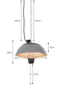 Progarden KO-EL4000030 Ohřevná topná lampa na zavěšení infrazářič 1500W