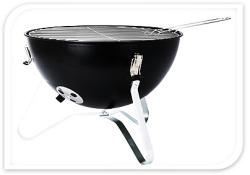 Progarden Přenosný gril na dřevěné uhlí s víkem 37 cm černá