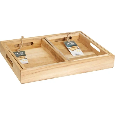 Progarden Servírovací podnosy teak sada 3 ks