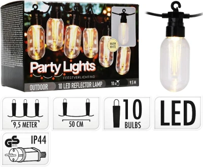 Progarden Světelný řetěz LED PARTY 10 žárovek 9,5m Progarden Světelný řetěz LED PARTY 10 žárovek 9,5m