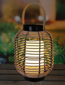 Progarden Venkovní lucerna s LED svíčkou ratanová 24 cm