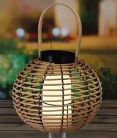 Progarden Venkovní lucerna s LED svíčkou ratanová 26 cm