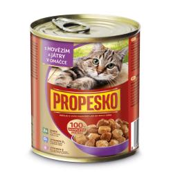 PROPESKO Cat hovězí a játra v omáčce, kousky 830 g (bal. 6 ks) PROPESKO Cat hovězí a játra v omáčce, kousky 830 g (bal. 6 ks)