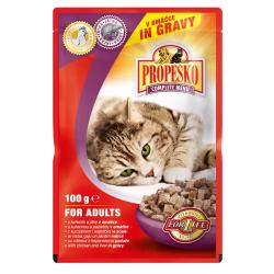 PROPESKO Cat kuřecí a játra, kapsa 100 g (bal. 24 ks) PROPESKO Cat kuřecí a játra, kapsa 100 g (bal. 24 ks)