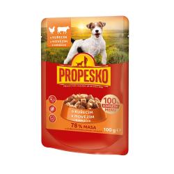 PROPESKO Dog hovězí a kuřecí, kapsa 100 g (bal. 24 ks)
