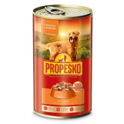 PROPESKO Dog hovězí a kuřecí v omáčce, kousky 1240 g (bal. 6 ks)