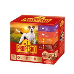 PROPESKO Dog kuřecí/jehněčí, krůta, králík s mrkví, kapsa 100 g (12 pack) (bal. 4x krab.)