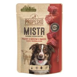 PROPESKO Dog Mistr hovězí v omáčce, kapsa 85 g (bal. 28 ks)