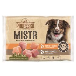 PROPESKO Dog Mistr kuře, krůta v omáčce, kapsa 85 g (4 pack) (bal. 15x sáček)