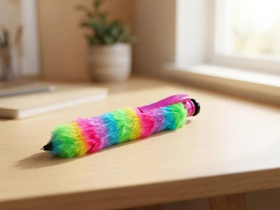 Propiska dětská Glamour Jumbo 28cm chlupatá duhová