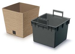 Prosperplast Květináč FURU SQUARE LOW ECO WOOD 30 cm naturo