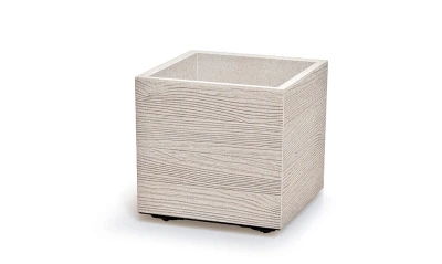PROSPERPLAST MADERA SQUARE eco wood bílý 38,5 cm květináč