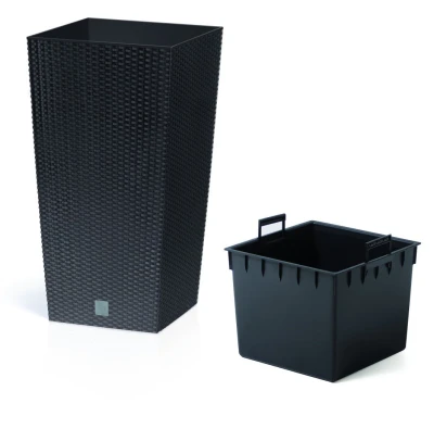 Prosperplast Květináč Rato Square antracit 26,5 x 26,5 x 50 cm