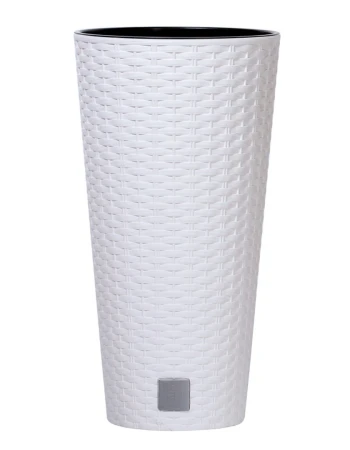 Prosperplast Rato Tubus bílý 40 cm květináč s vkladem