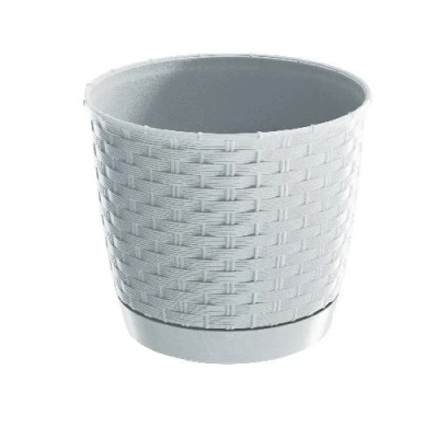 Prosperplast Květináč RATOLLA ROUND 16,5 v.14,2cm,2l,BÍ (S449) s miskou
