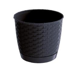 Prosperplast Květináč RATOLLA ROUND 22 v.19,5cm,4,2l,ANTR (S433) s miskou