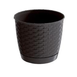 Prosperplast Květináč RATOLLA ROUND 22 v.19,5cm,4,2l,HN tm. (440U) s miskou