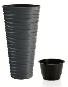 Prosperplast Květináč SAND SLIM antracit 34,9 cm