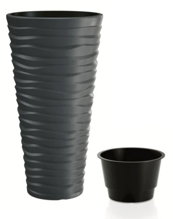 Prosperplast Květináč SAND SLIM antracit 34,9 cm Prosperplast Květináč SAND SLIM antracit 34,9 cm