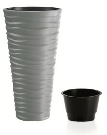 Prosperplast Květináč SAND SLIM šedý kámen 29,6 cm