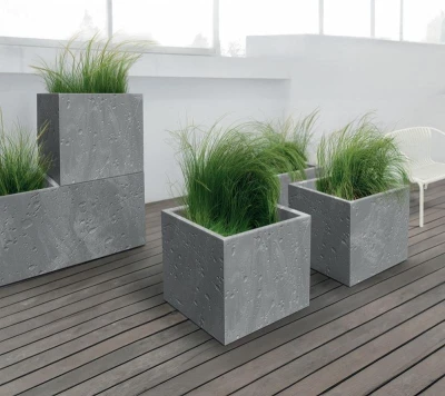Prosperplast SIERRA CASE Beton Effect 77 cm šedý květináč
