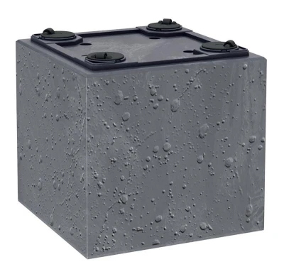 Prosperplast SIERRA SQUARE beton effect antracitový 38,5 cm hranatý květináč