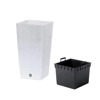 Prosperplast Obal RATO SQUARE 26,5x26,5x50cm, 11/26,6l, BIELY (S449)