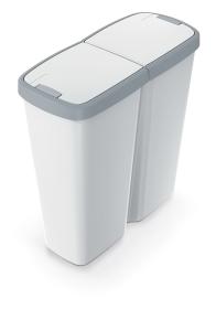 Prosperplast Odpadkový koš COMPACTA Q DUO, 50 l popelavá se světle šedým víkem Prosperplast Odpadkový koš COMPACTA Q DUO, 50 l popelavá se světle šedým víkem