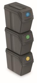 Prosperplast Odpadkový koš SORTIBOX 3 x 20 l šedý kámen Prosperplast Odpadkový koš SORTIBOX 3 x 20 l šedý kámen