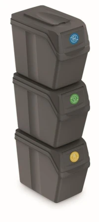 Prosperplast Odpadkový koš SORTIBOX 3 x 20 l šedý kámen Prosperplast Odpadkový koš SORTIBOX 3 x 20 l šedý kámen