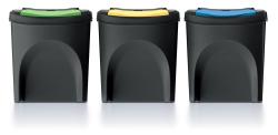Prosperplast Odpadkový koš SORTIBOX 3 x 25 l recyklovaný černý Prosperplast Odpadkový koš SORTIBOX 3 x 25 l recyklovaný černý