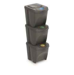 Prosperplast Odpadkový koš SORTIBOX 3 x 25 l šedý Prosperplast Odpadkový koš SORTIBOX 3 x 25 l šedý