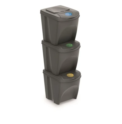 Prosperplast Odpadkový koš SORTIBOX 3 x 25 l šedý Prosperplast Odpadkový koš SORTIBOX 3 x 25 l šedý