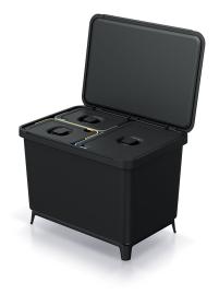 Prosperplast Odpadkový koš SYSTEMA 1x23l + 2x10l černý Prosperplast Odpadkový koš SYSTEMA 1x23l + 2x10l černý