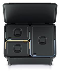 Prosperplast Odpadkový koš SYSTEMA 1x23l + 2x10l černý