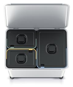 Prosperplast Odpadkový koš SYSTEMA 1x23l + 2x10l popelavý
