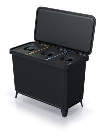 Prosperplast Odpadkový koš SYSTEMA 3x10l černý Prosperplast Odpadkový koš SYSTEMA 3x10l černý