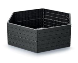 Prosperplast Vyvýšený záhon BASE WOODY antracit 148 cm