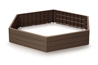 Prosperplast Vyvýšený záhon BASE WOODY hnědý 148 cm
