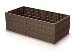 Prosperplast Vyvýšený záhon BASE WOODY hnědý 149,2 cm