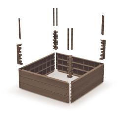 Prosperplast Vyvýšený záhon BASE WOODY hnědý 75,6 cm